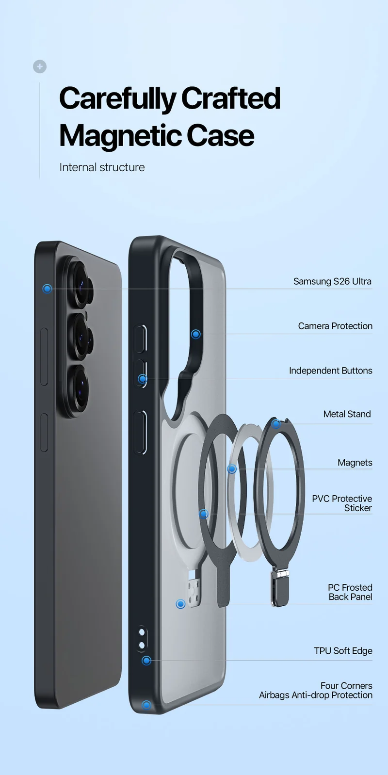 DUXDUCIS Phone Case for Samsung S26 Ultra with Stand product details 4