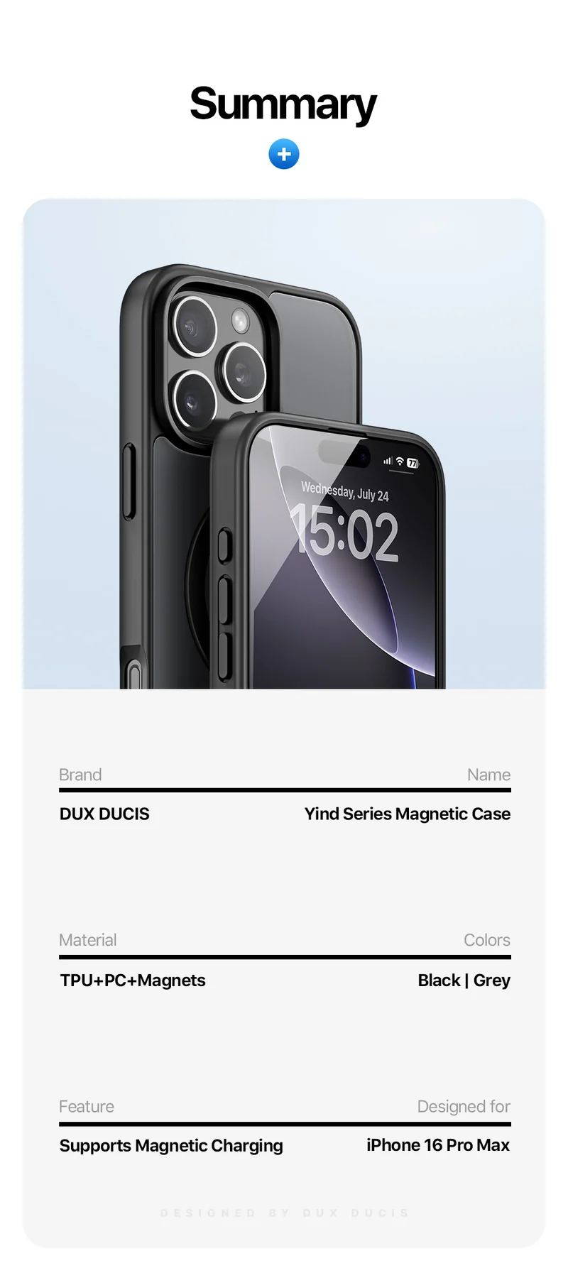 DUXDUCIS Phone Case for iPhone 16 Pro Max with Stand product details 16