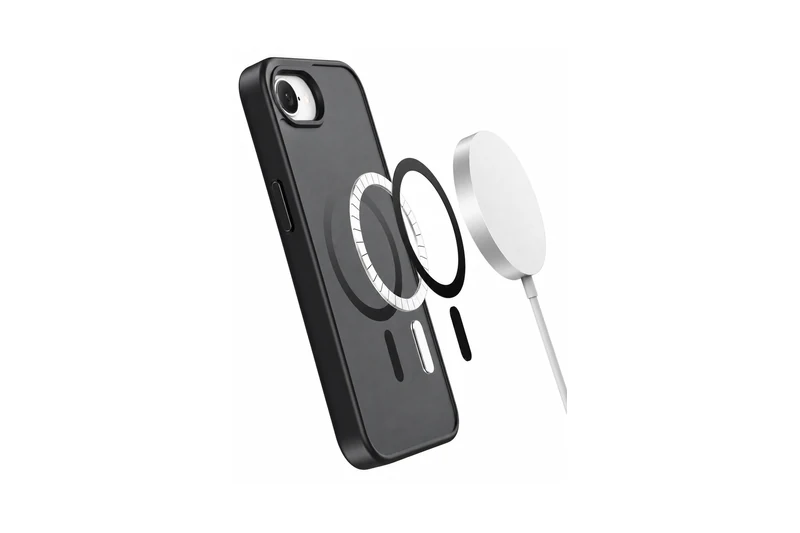 DUXDUCIS Phone Case for iPhone-16e - Closed-ring magnetic alignment and charging illustration