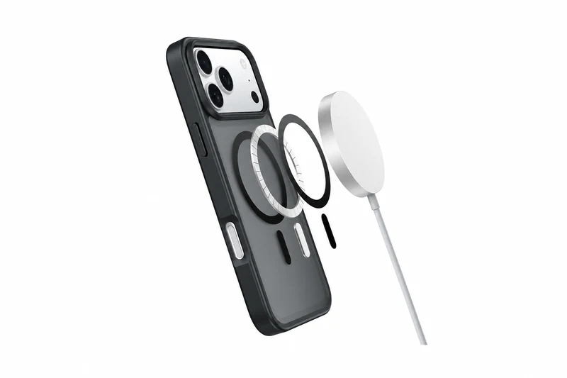 DUXDUCIS Phone Case for iPhone 17 Pro V2 - Magnetic alignment design and charging illustration