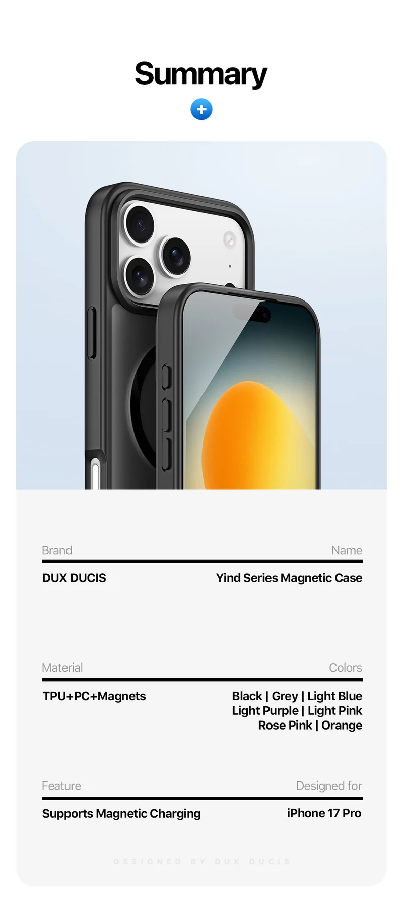 DUXDUCIS Phone Case for iPhone 17 Pro V2 product details 14