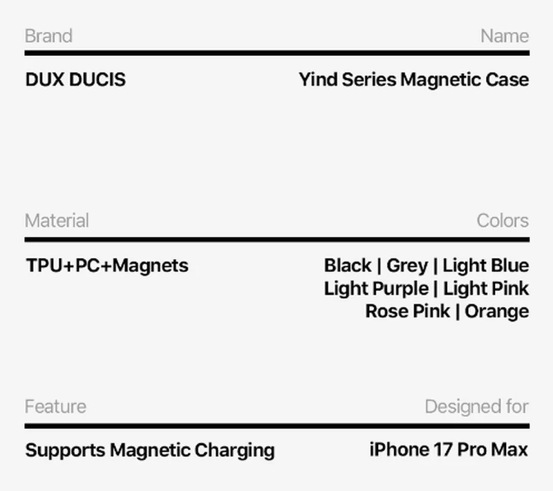 DUXDUCIS Phone Case for iPhone 17 Pro Max with Magnetic product details 6