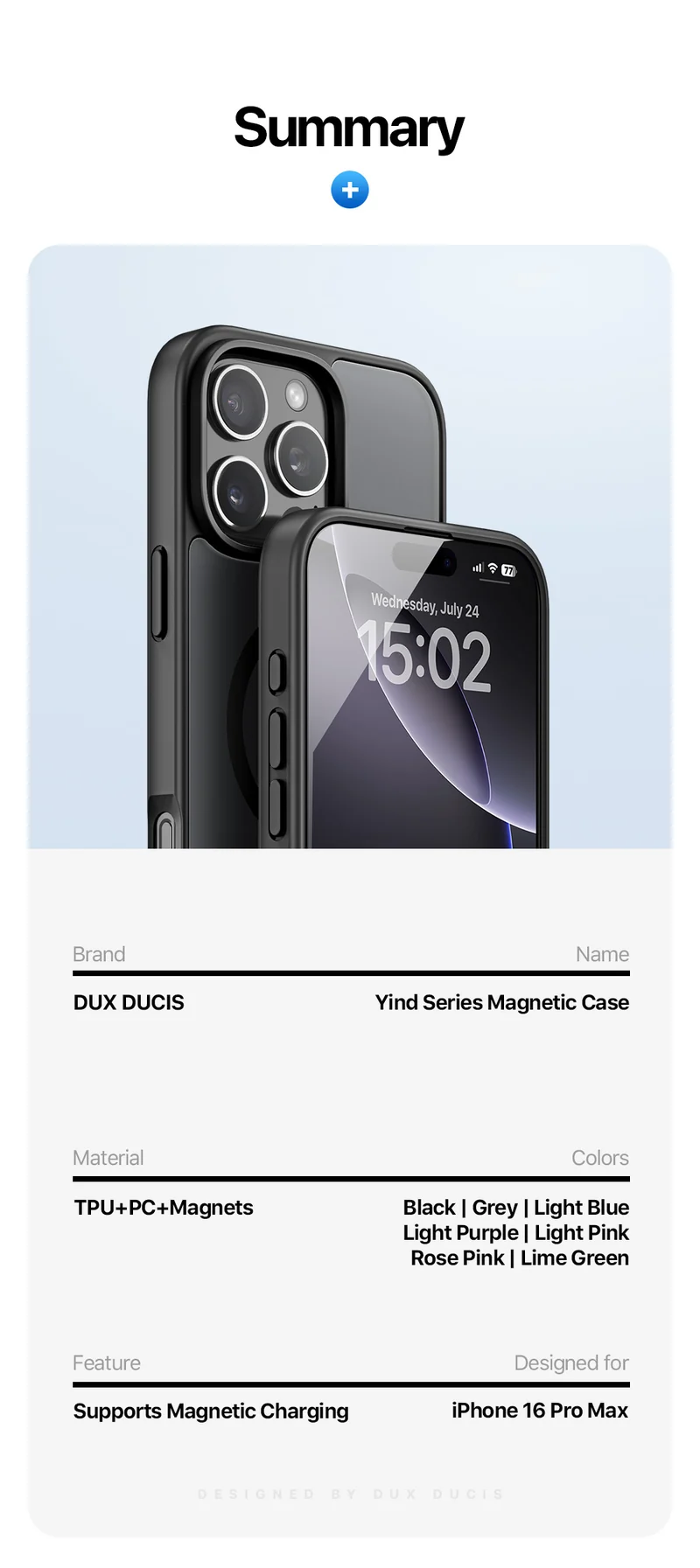 DUXDUCIS Phone Case for iPhone 16 Pro Max product details 14